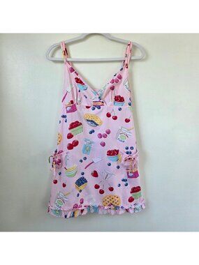 Nick & Nora Berry Pie Print Sleepwear Cotton Nightgown Size Small